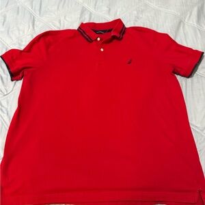 Nautica Classic Red Polo with Navy Accents